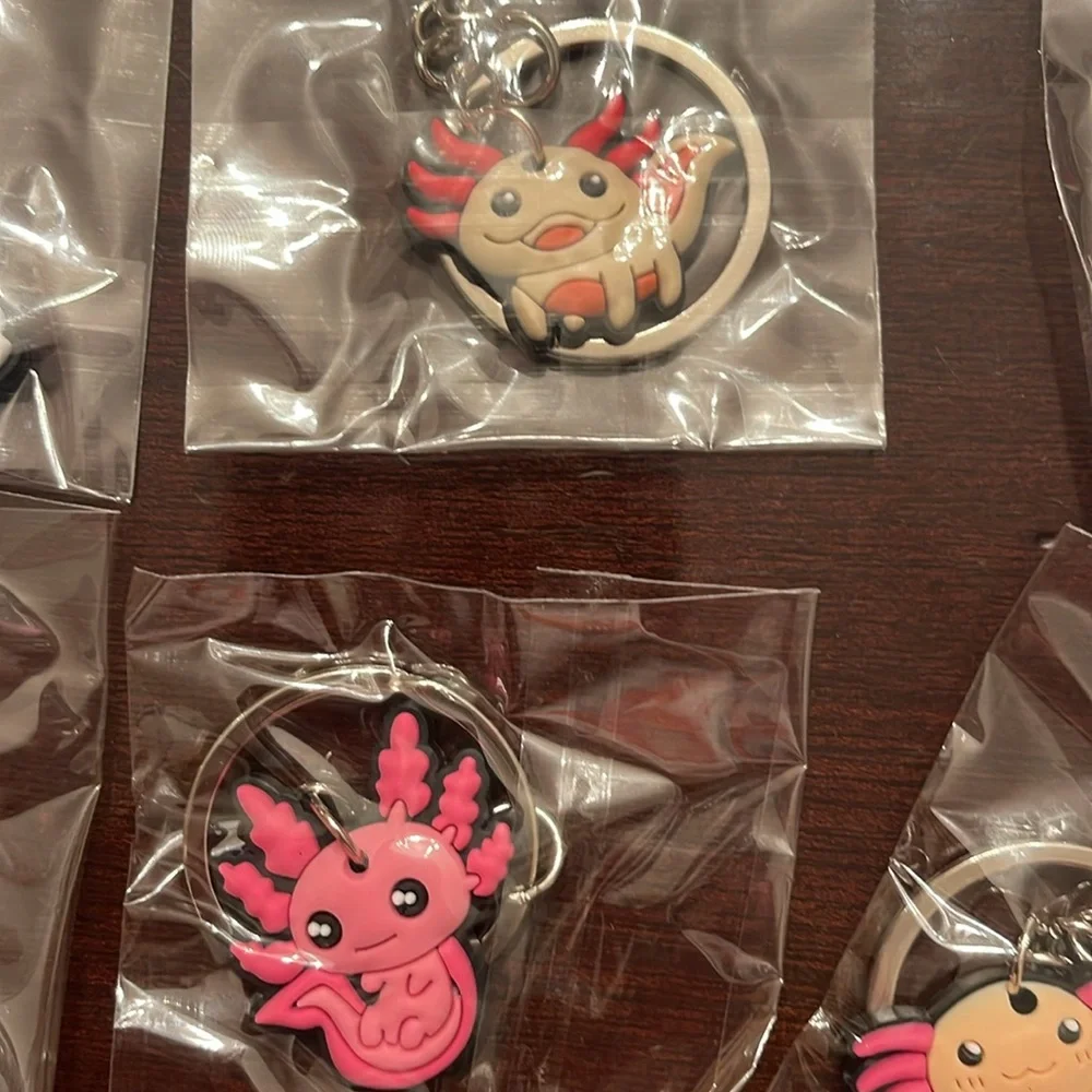 12 nwt Pink Axolotl Keychains for Kids or adults